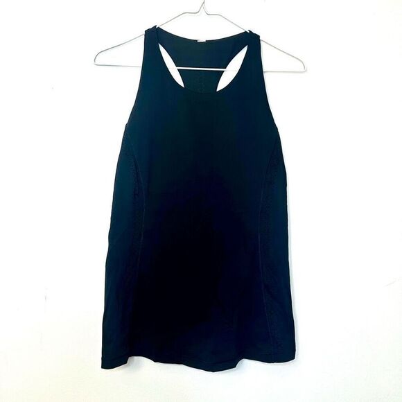 Lululemon Athletica Racerback Scoop Neck Lined Black Tank Top Size 6 - Picture 1 of 4